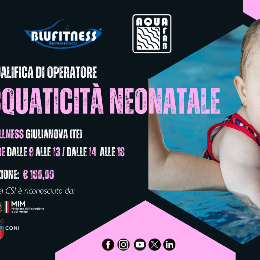 ACQUATICITA' NEONATALE, IL 30 NOVEMBRE IL NUOVO CLINIC